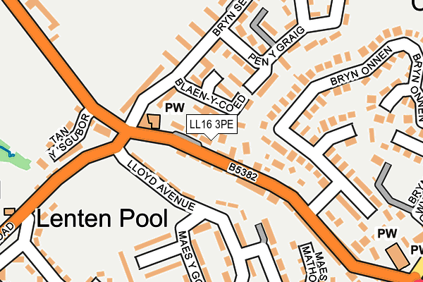 LL16 3PE map - OS OpenMap – Local (Ordnance Survey)