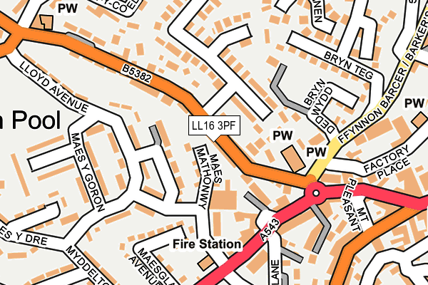 LL16 3PF map - OS OpenMap – Local (Ordnance Survey)