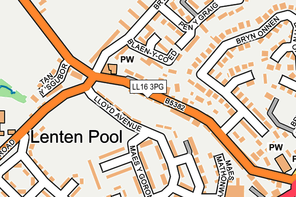 LL16 3PG map - OS OpenMap – Local (Ordnance Survey)