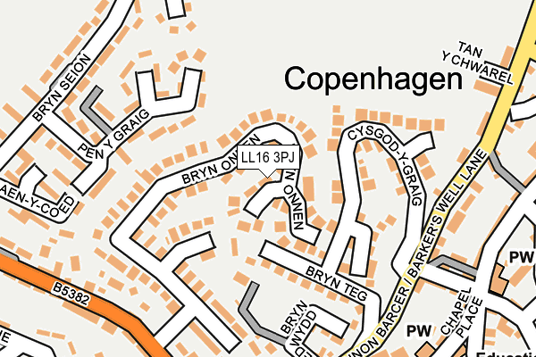 LL16 3PJ map - OS OpenMap – Local (Ordnance Survey)