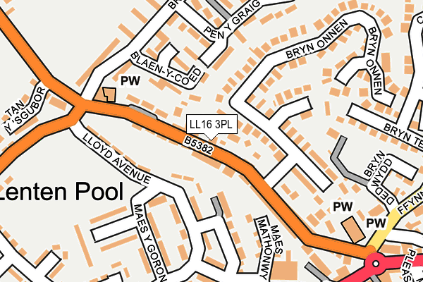 LL16 3PL map - OS OpenMap – Local (Ordnance Survey)