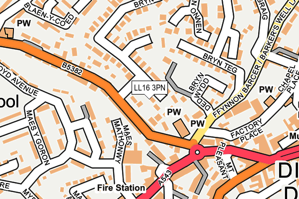 LL16 3PN map - OS OpenMap – Local (Ordnance Survey)