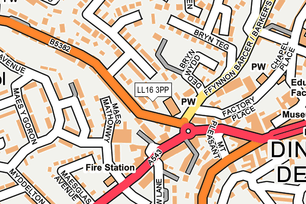 LL16 3PP map - OS OpenMap – Local (Ordnance Survey)