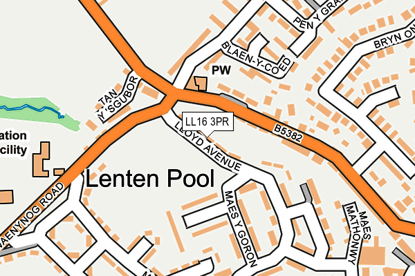 LL16 3PR map - OS OpenMap – Local (Ordnance Survey)