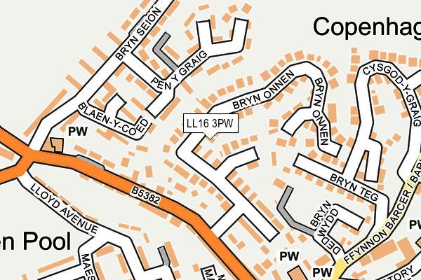 LL16 3PW map - OS OpenMap – Local (Ordnance Survey)