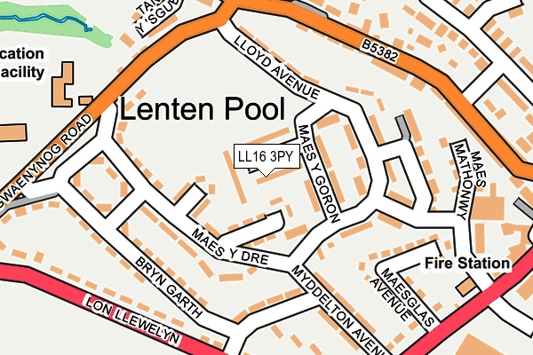 LL16 3PY map - OS OpenMap – Local (Ordnance Survey)
