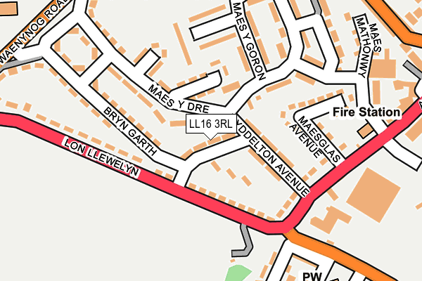 LL16 3RL map - OS OpenMap – Local (Ordnance Survey)