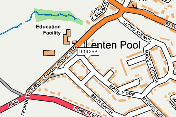 LL16 3RP map - OS OpenMap – Local (Ordnance Survey)