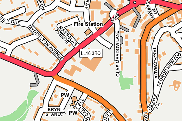 LL16 3RQ map - OS OpenMap – Local (Ordnance Survey)