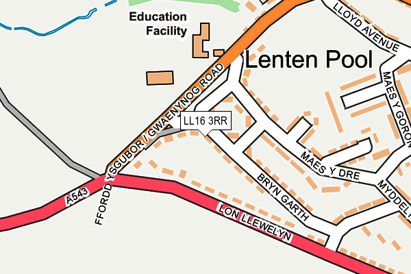 LL16 3RR map - OS OpenMap – Local (Ordnance Survey)