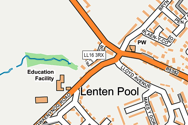 LL16 3RX map - OS OpenMap – Local (Ordnance Survey)