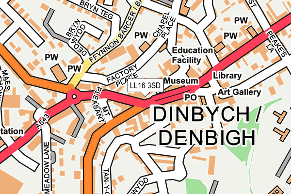 Map of DENBIGH MAYFLOWER LTD at local scale