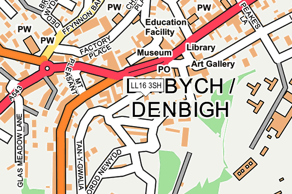 LL16 3SH map - OS OpenMap – Local (Ordnance Survey)