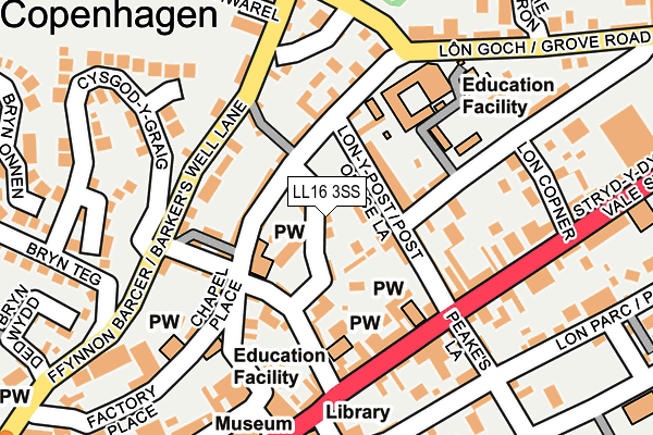 LL16 3SS map - OS OpenMap – Local (Ordnance Survey)