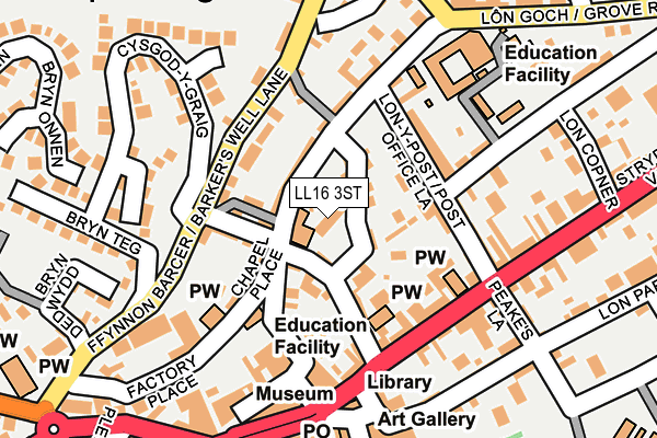LL16 3ST map - OS OpenMap – Local (Ordnance Survey)