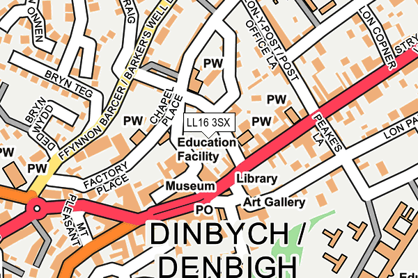 LL16 3SX map - OS OpenMap – Local (Ordnance Survey)