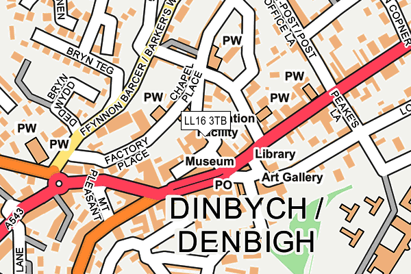 LL16 3TB map - OS OpenMap – Local (Ordnance Survey)