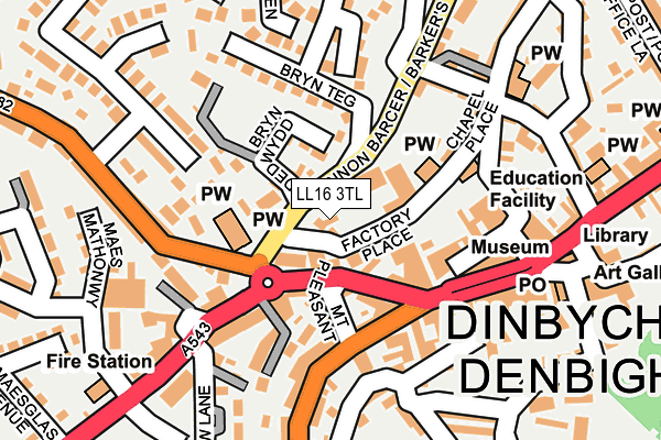 LL16 3TL map - OS OpenMap – Local (Ordnance Survey)