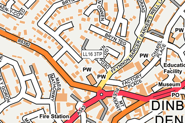 LL16 3TP map - OS OpenMap – Local (Ordnance Survey)