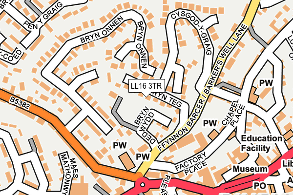 LL16 3TR map - OS OpenMap – Local (Ordnance Survey)