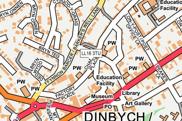 LL16 3TU map - OS OpenMap – Local (Ordnance Survey)