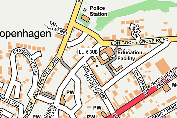 LL16 3UB map - OS OpenMap – Local (Ordnance Survey)