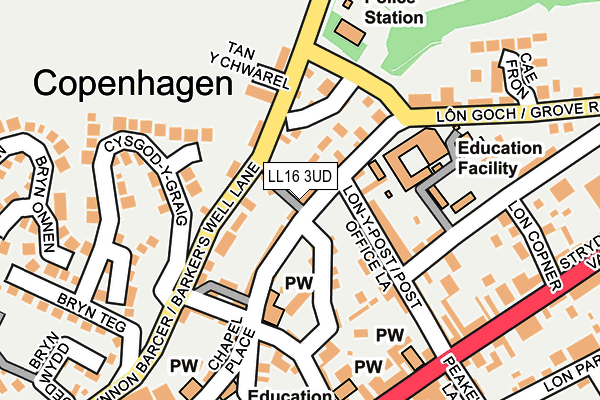 LL16 3UD map - OS OpenMap – Local (Ordnance Survey)