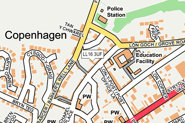 LL16 3UF map - OS OpenMap – Local (Ordnance Survey)