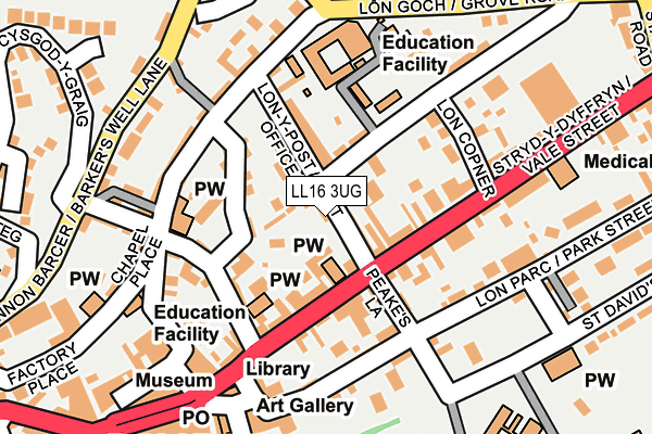 LL16 3UG map - OS OpenMap – Local (Ordnance Survey)