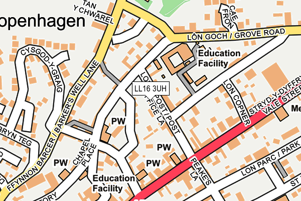 LL16 3UH map - OS OpenMap – Local (Ordnance Survey)