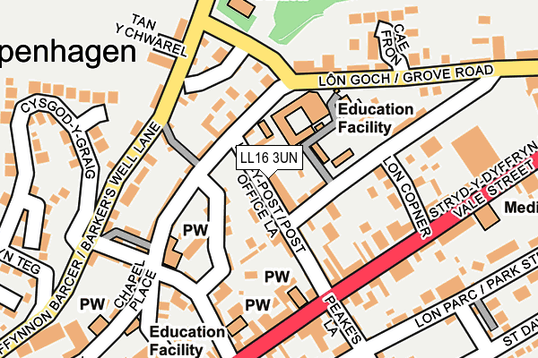 LL16 3UN map - OS OpenMap – Local (Ordnance Survey)