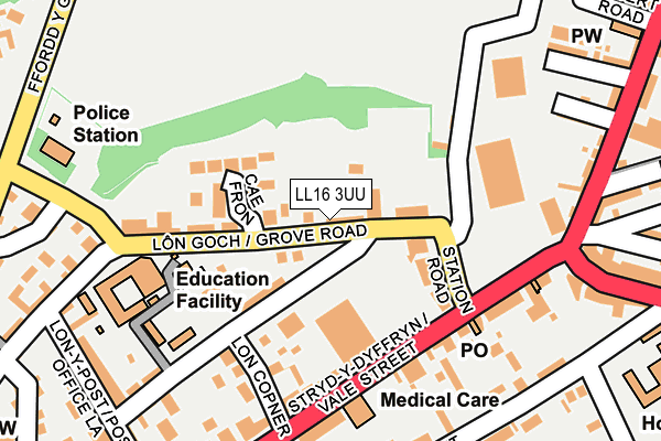 LL16 3UU map - OS OpenMap – Local (Ordnance Survey)