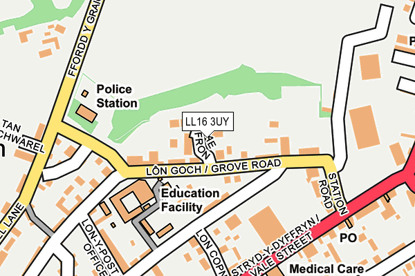 LL16 3UY map - OS OpenMap – Local (Ordnance Survey)