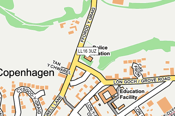 LL16 3UZ map - OS OpenMap – Local (Ordnance Survey)