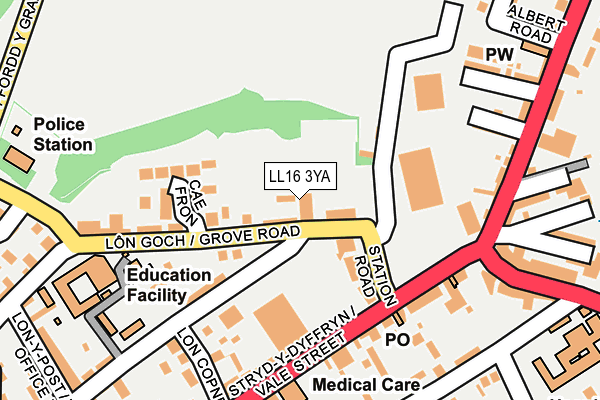 LL16 3YA map - OS OpenMap – Local (Ordnance Survey)