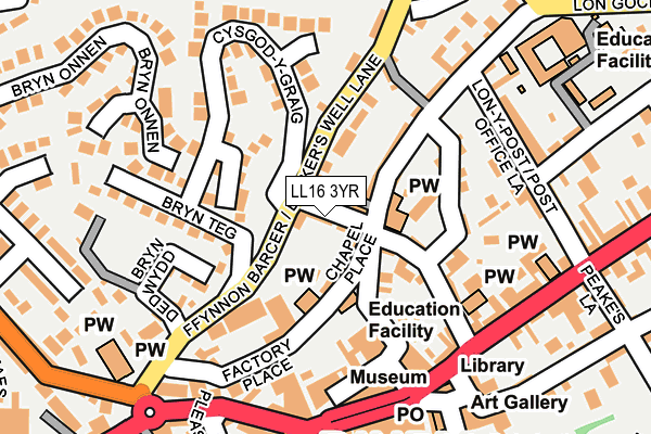 LL16 3YR map - OS OpenMap – Local (Ordnance Survey)