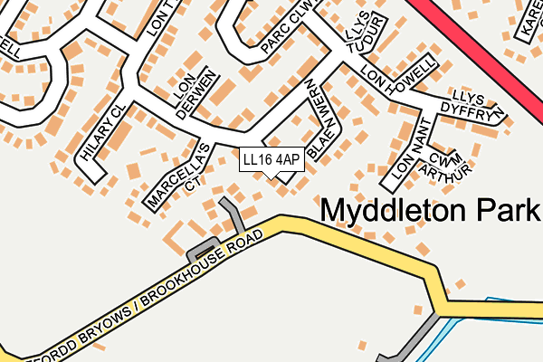 LL16 4AP map - OS OpenMap – Local (Ordnance Survey)