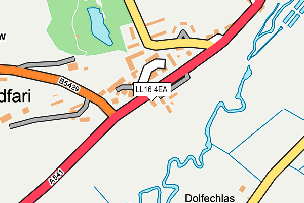 LL16 4EA map - OS OpenMap – Local (Ordnance Survey)