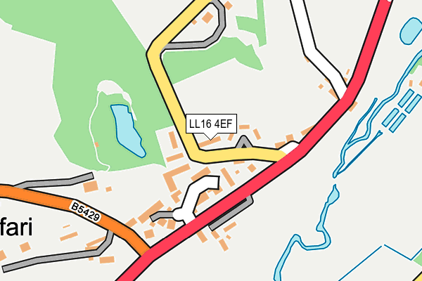 LL16 4EF map - OS OpenMap – Local (Ordnance Survey)