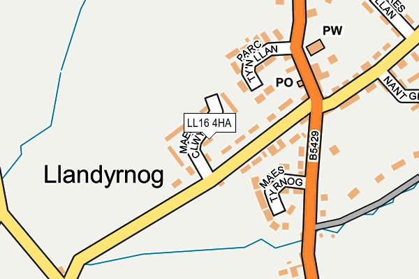 LL16 4HA map - OS OpenMap – Local (Ordnance Survey)