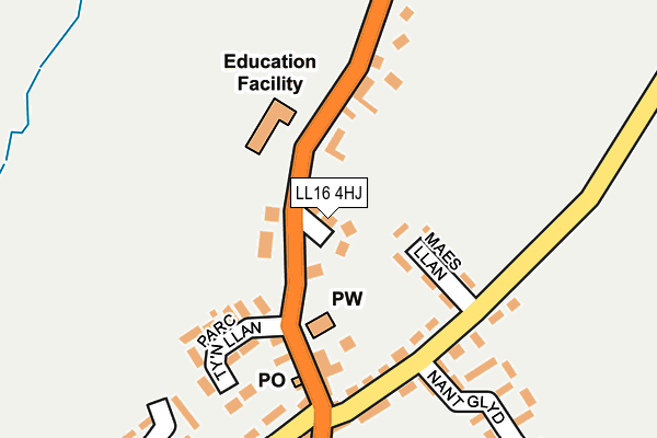 LL16 4HJ map - OS OpenMap – Local (Ordnance Survey)