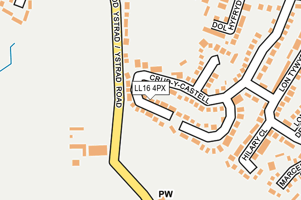 LL16 4PX map - OS OpenMap – Local (Ordnance Survey)