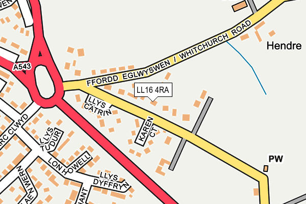 LL16 4RA map - OS OpenMap – Local (Ordnance Survey)