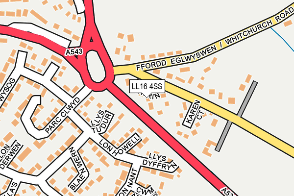 LL16 4SS map - OS OpenMap – Local (Ordnance Survey)