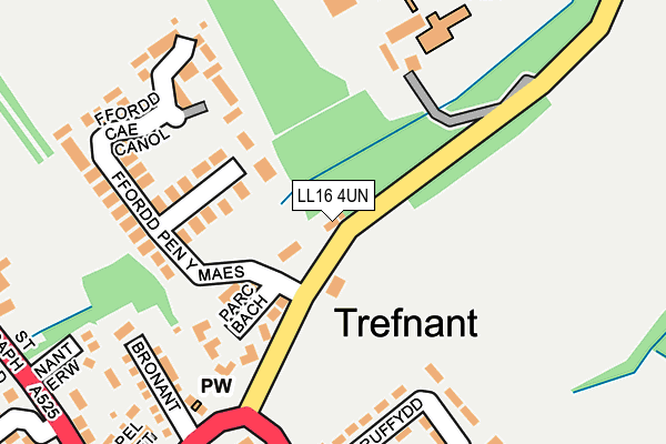 LL16 4UN map - OS OpenMap – Local (Ordnance Survey)