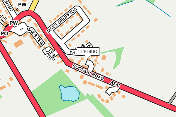 LL16 4UQ map - OS OpenMap – Local (Ordnance Survey)