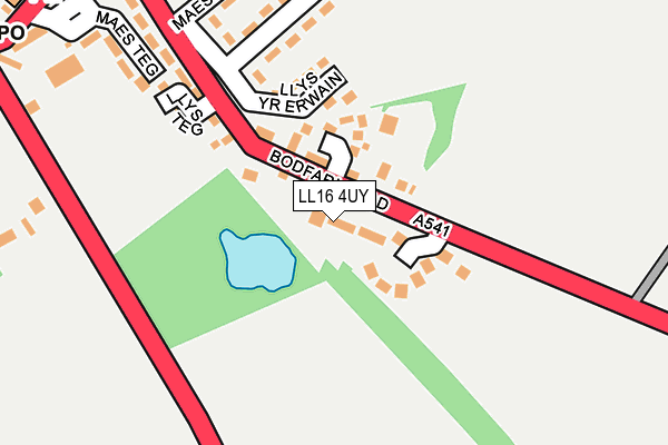 LL16 4UY map - OS OpenMap – Local (Ordnance Survey)