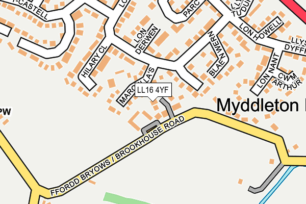 LL16 4YF map - OS OpenMap – Local (Ordnance Survey)