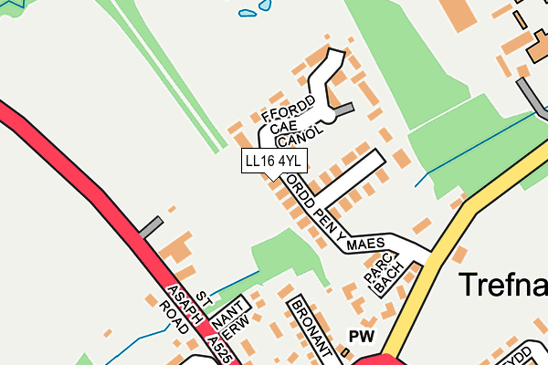 LL16 4YL map - OS OpenMap – Local (Ordnance Survey)
