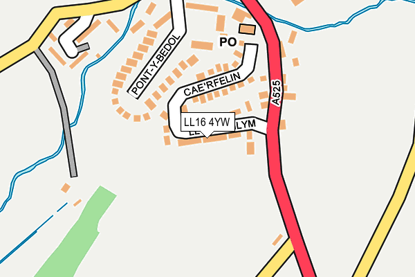 LL16 4YW map - OS OpenMap – Local (Ordnance Survey)